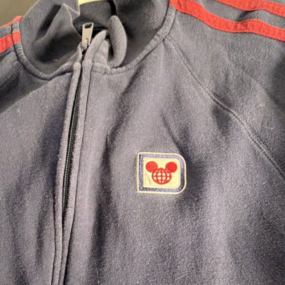 Disney Parks Walt Disney World 2014 Mickey Mouse Track Jacket Men's L Navy Red